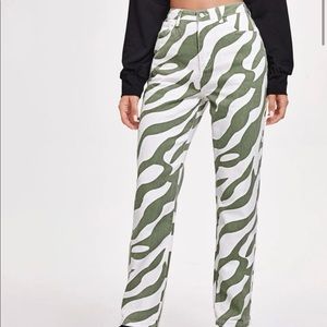SHEIN zebra print jeans